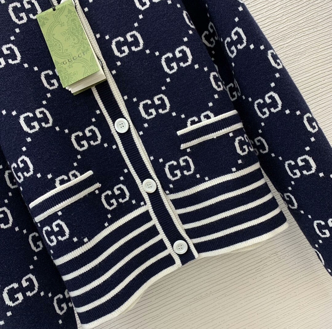 Gucci Wool Knit Cardigan Top