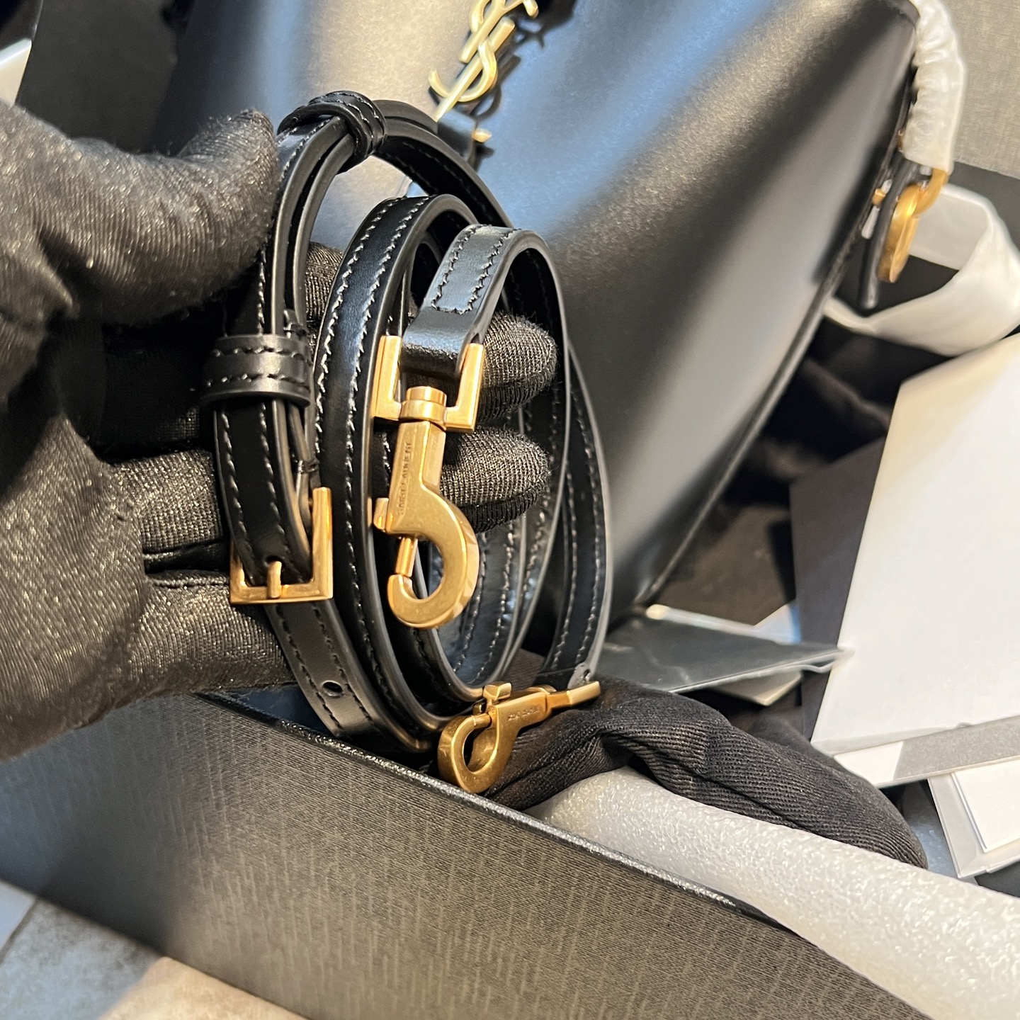 YSL Mini Leather Bucket Bag