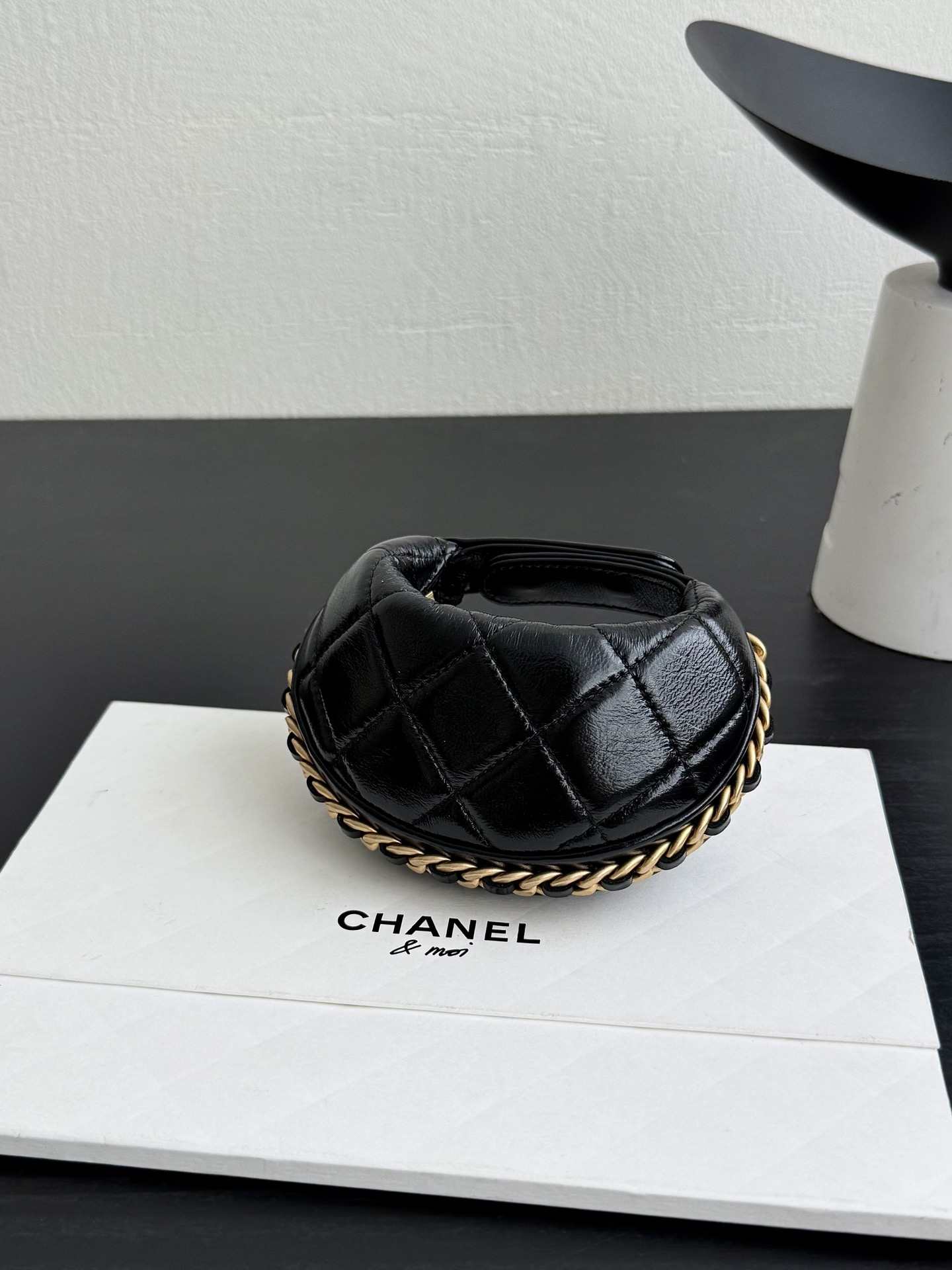 Chanel mini pouch shiny lambskin