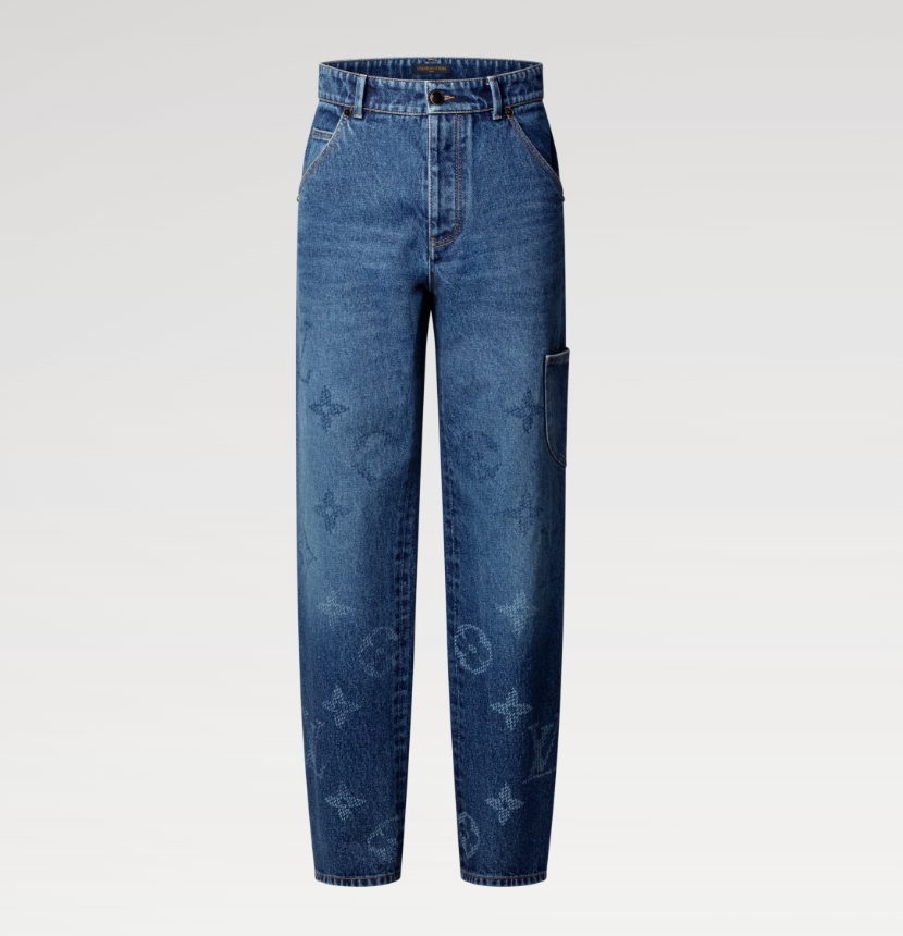 LOUIS VUITTON 1AIJUG Monogram Denim Workwear Pants