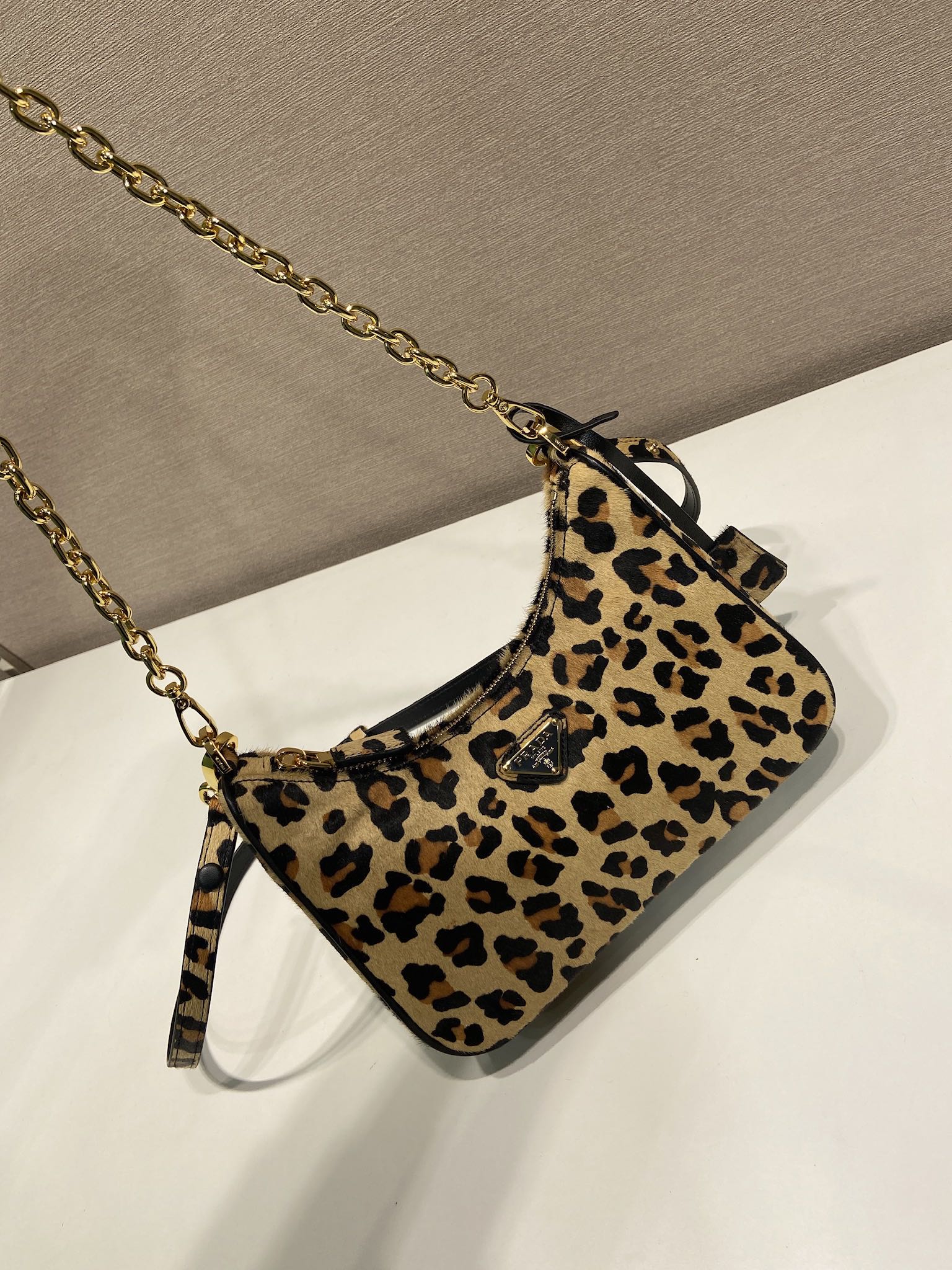 Prada Re-edition leopard Shoulder Bag in Leather