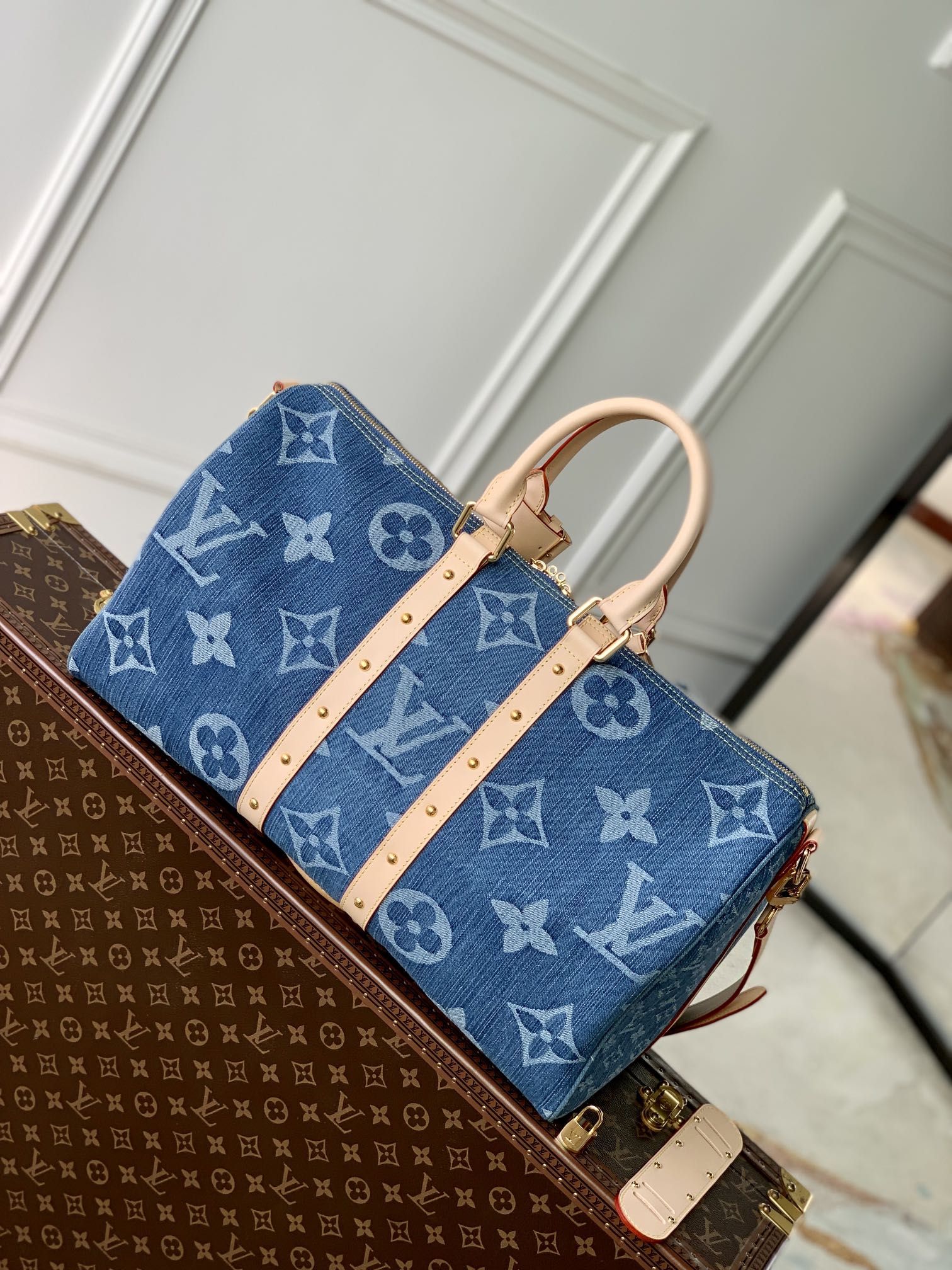 Louis Vuitton M24315 Keepall Bandoulière 45 Denim Blue