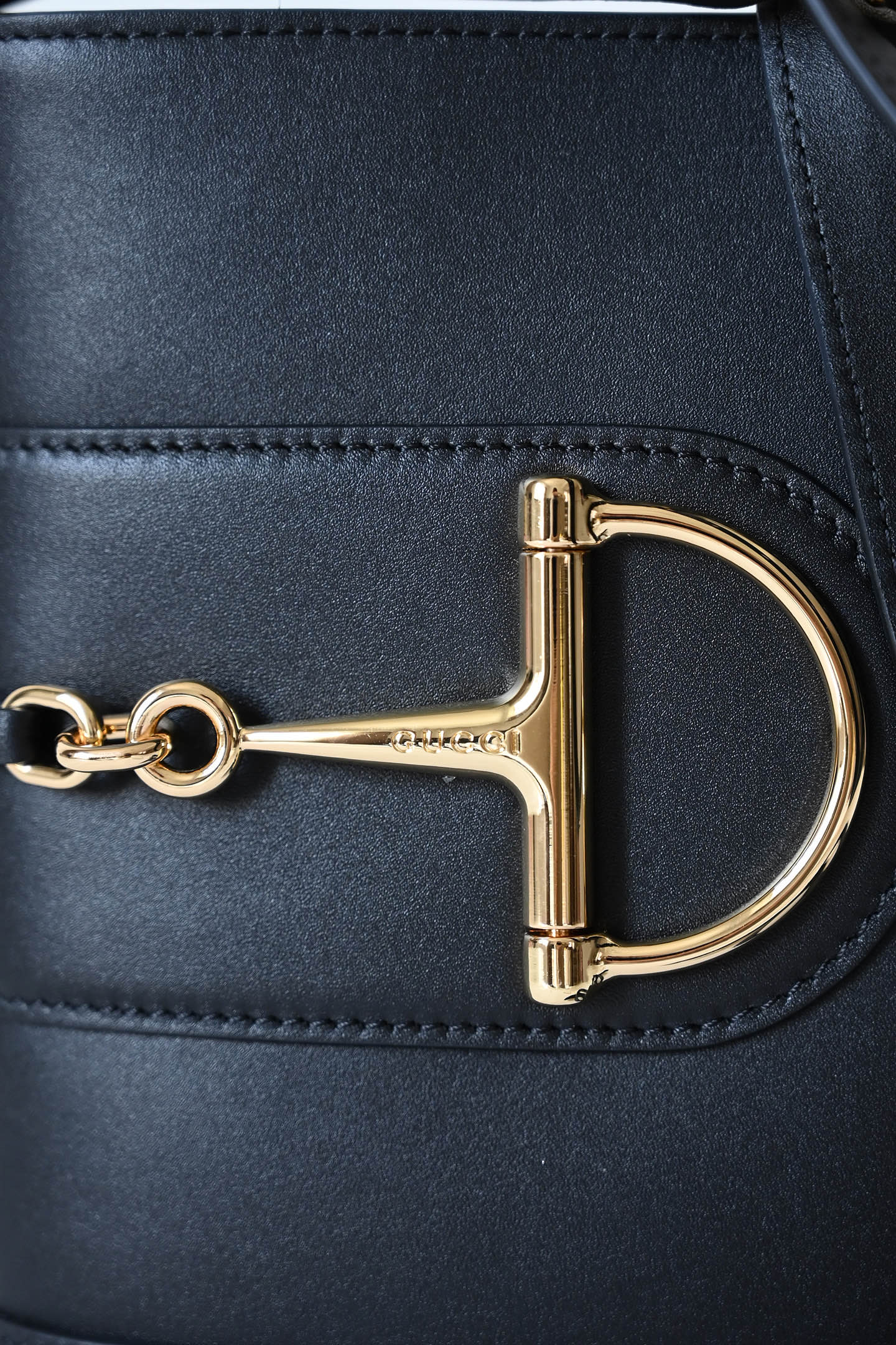 Gucci small bucket bag in black leather