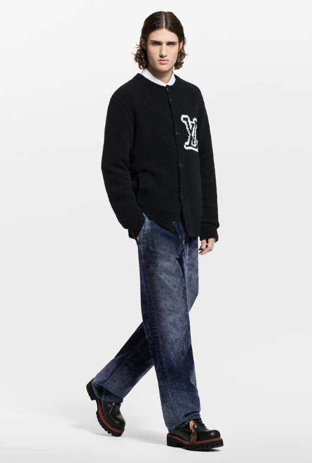 LOUIS VUITTON 1AJBKA Velvet Denim Pants With Monogram Details