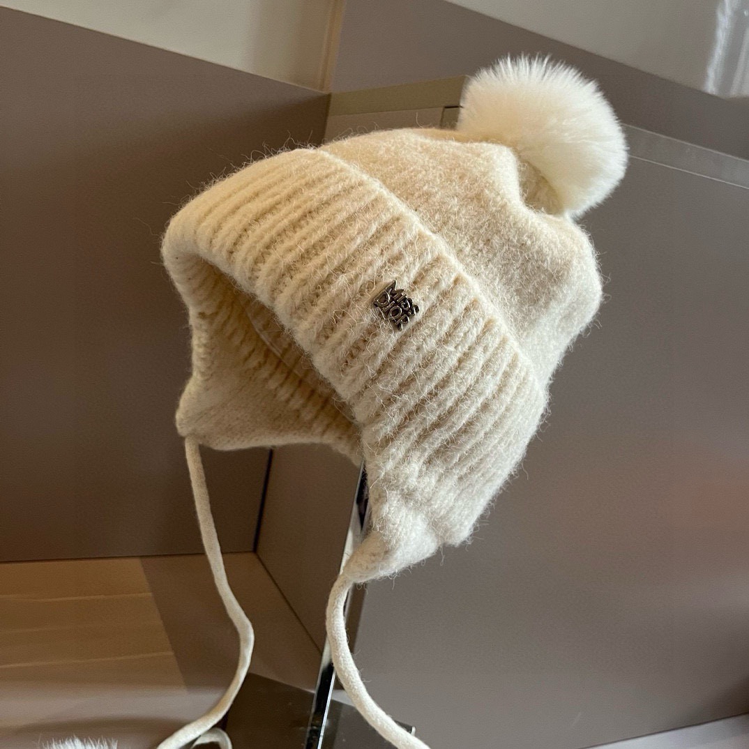 Dior Wool Knit Earflap Beanie
