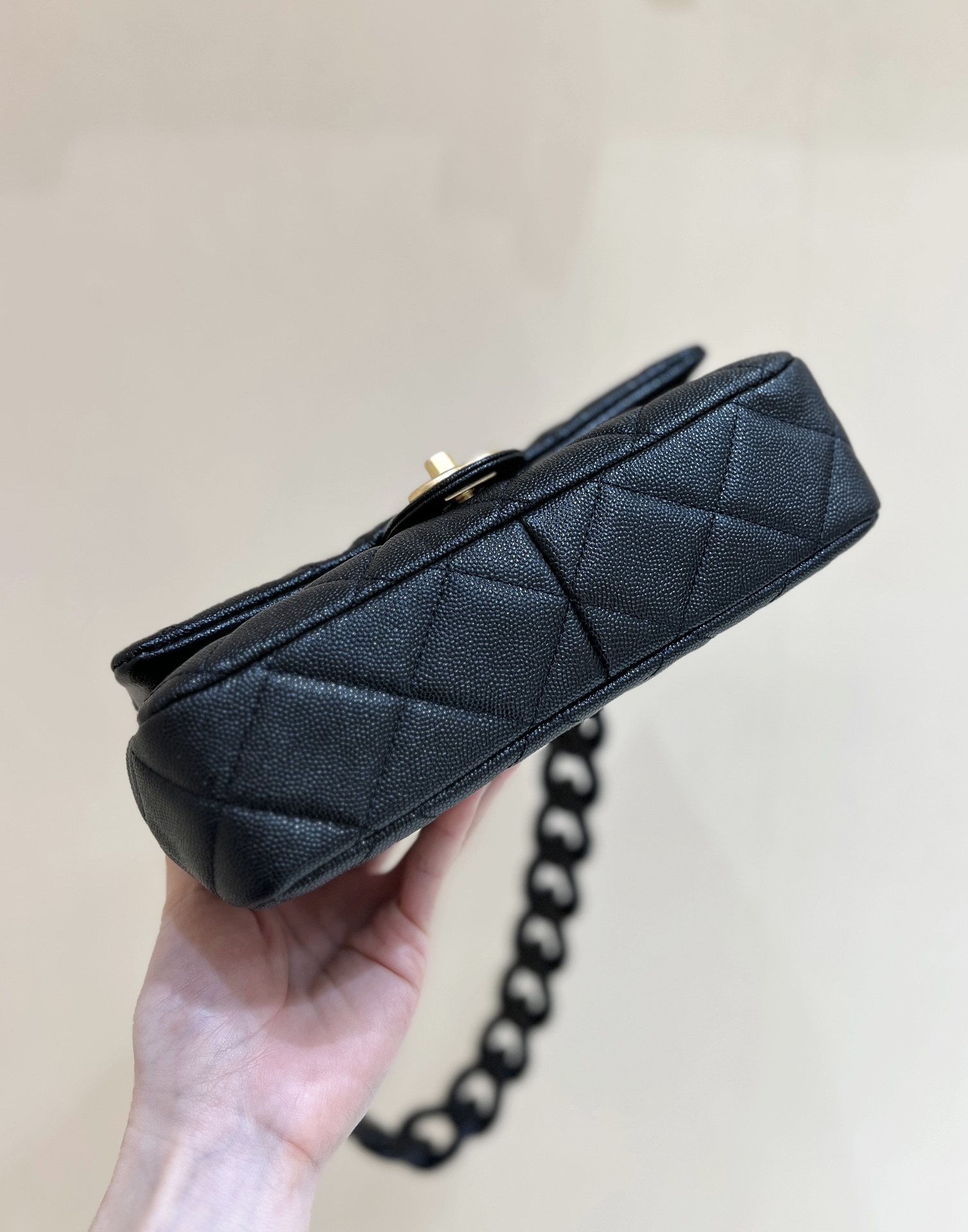 CHANEL 24P CF Bag in Caviar Calfskin with Bold Chain
