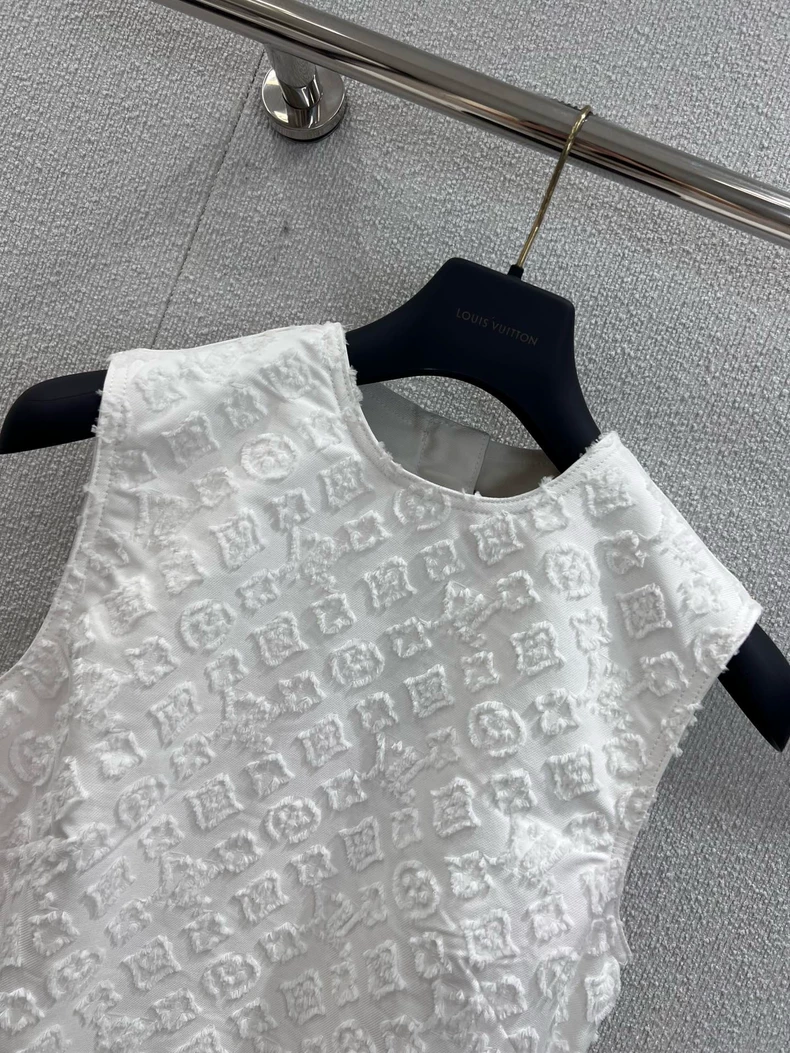 LOUIS VUITTON 1AHHXI Monogram Fil Coupé Denim Dress