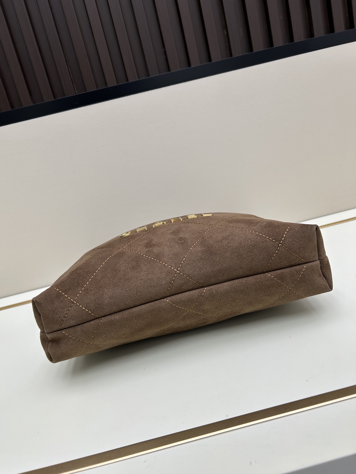 Chanel 22 Bag in Suede with Gold-Tone Hardware