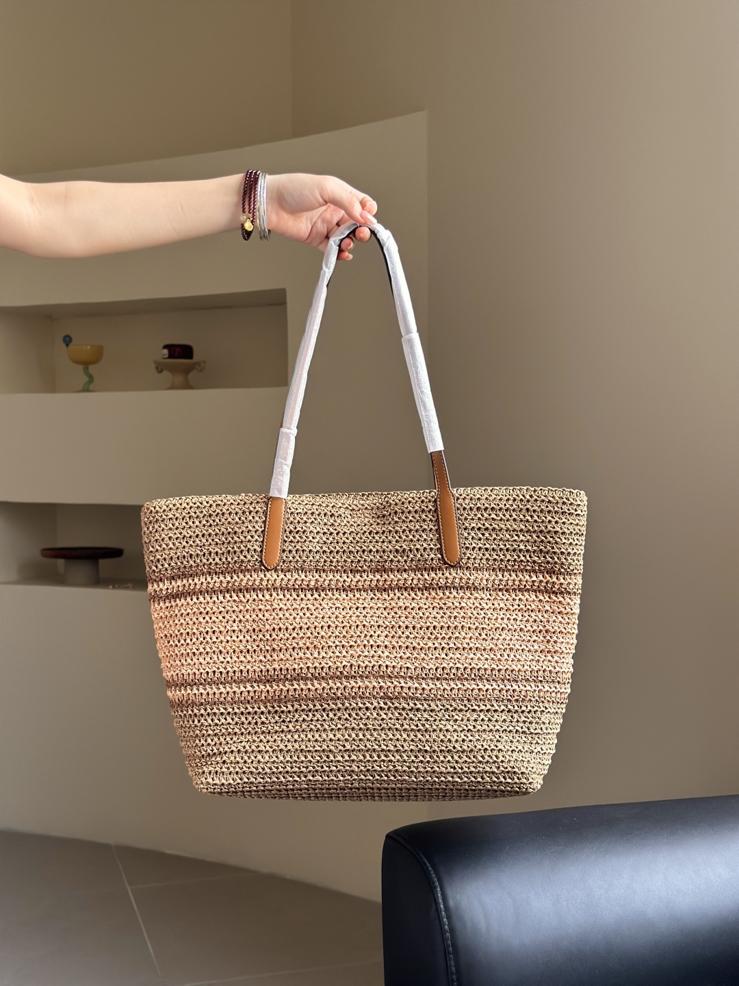 Coach Raffia Woven Tote Bag