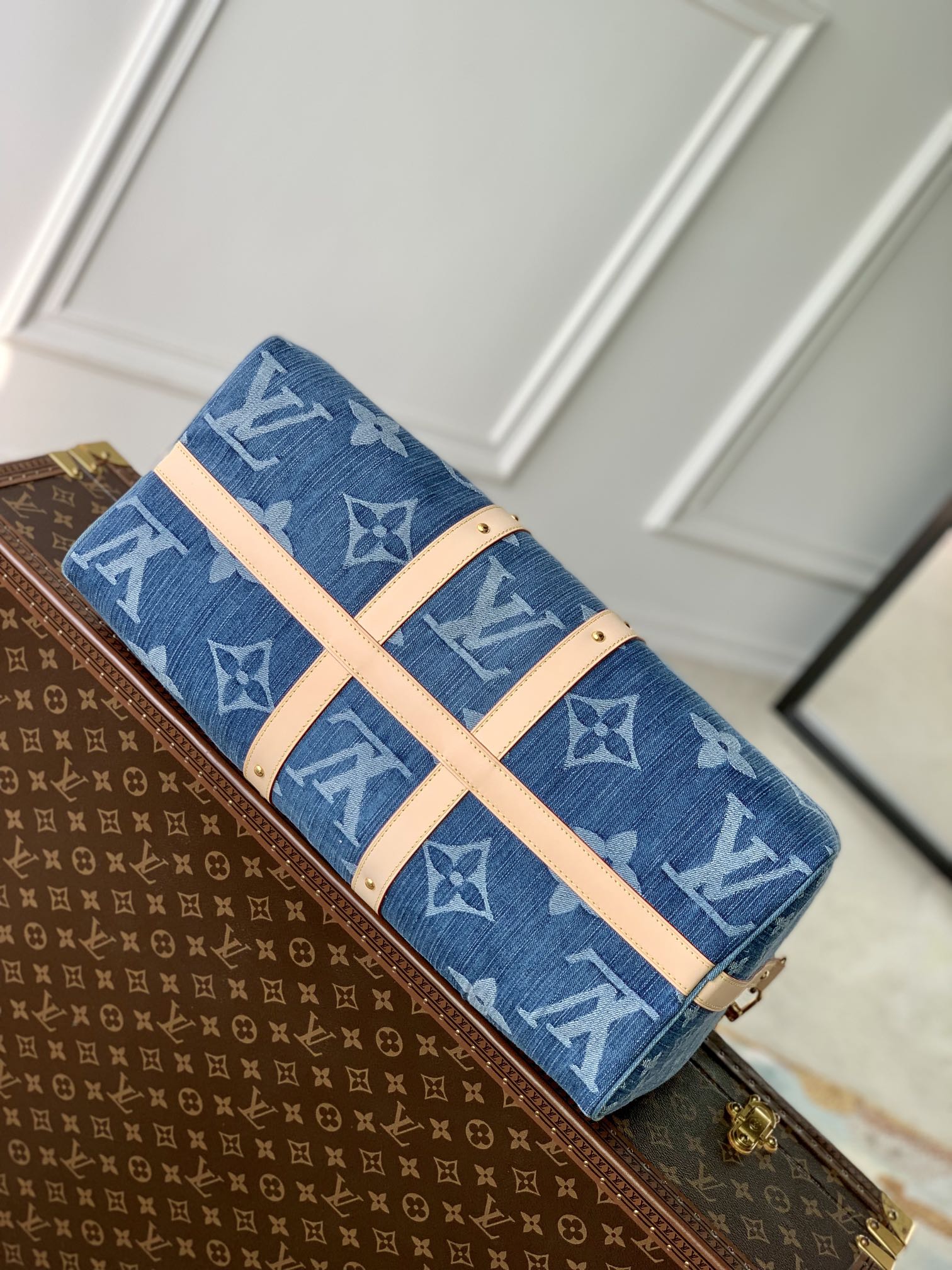 Louis Vuitton M24315 Keepall Bandoulière 45 Denim Blue