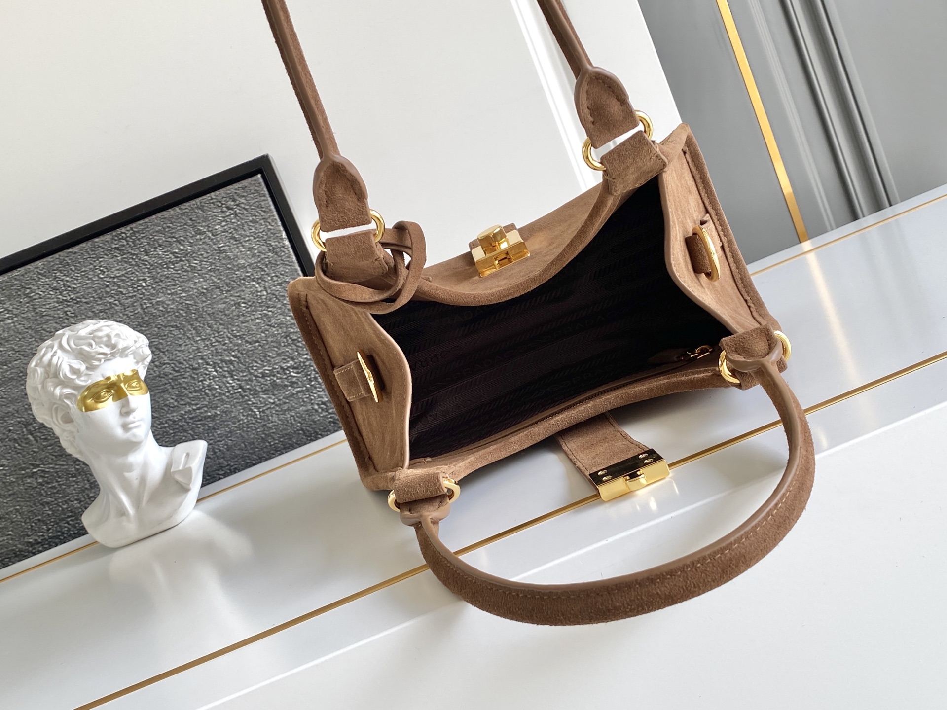 Prada Small suede tote bag