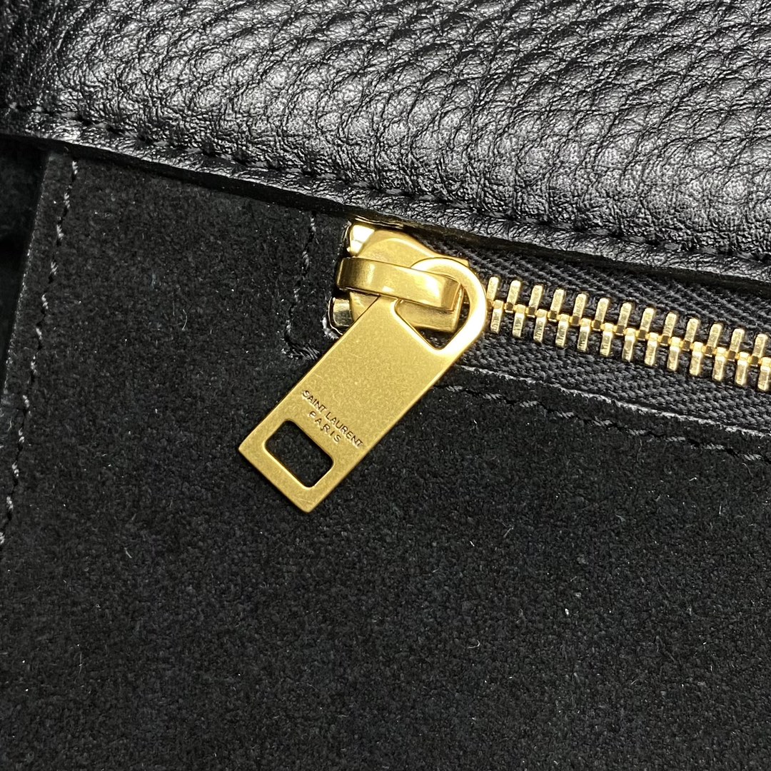 YSL LE 5 À 7 bea in grained leather-Black