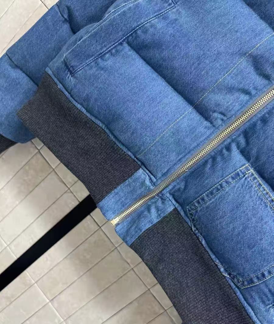 LOUIS VUITTON Denim Print Puffer Jacket