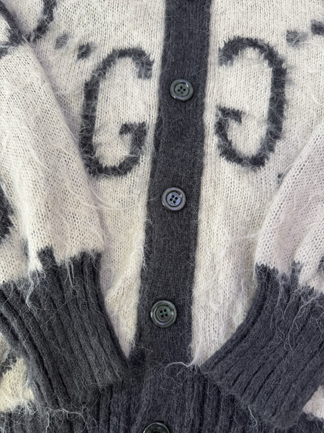 GUCCI Jacquard Mohair Reversible Cardigan