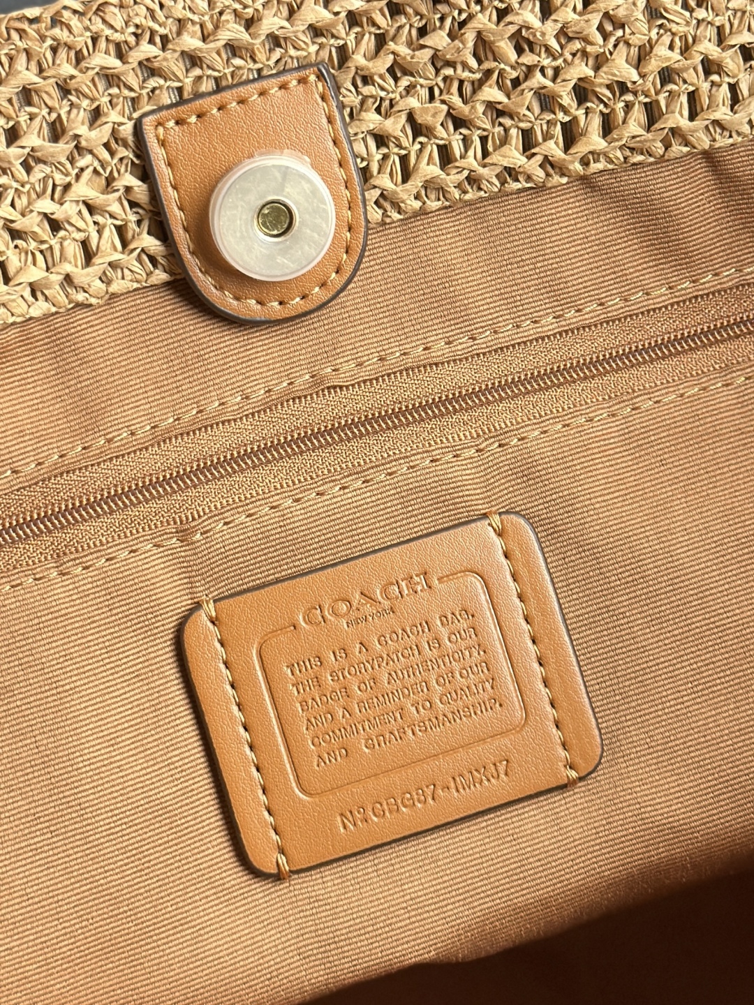 Coach Raffia Woven Tote Bag