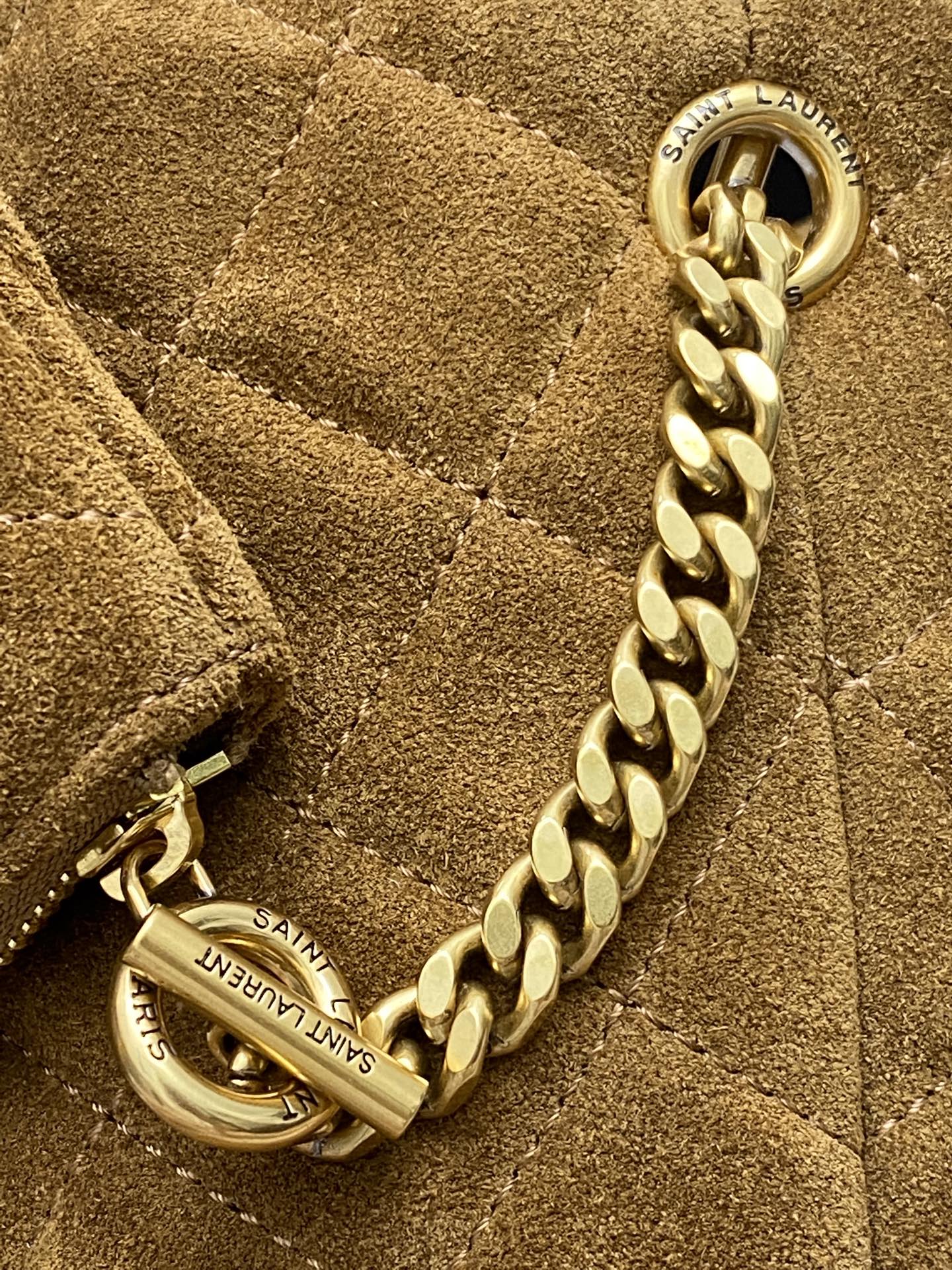 YSL ICARE Medium in quilted suede