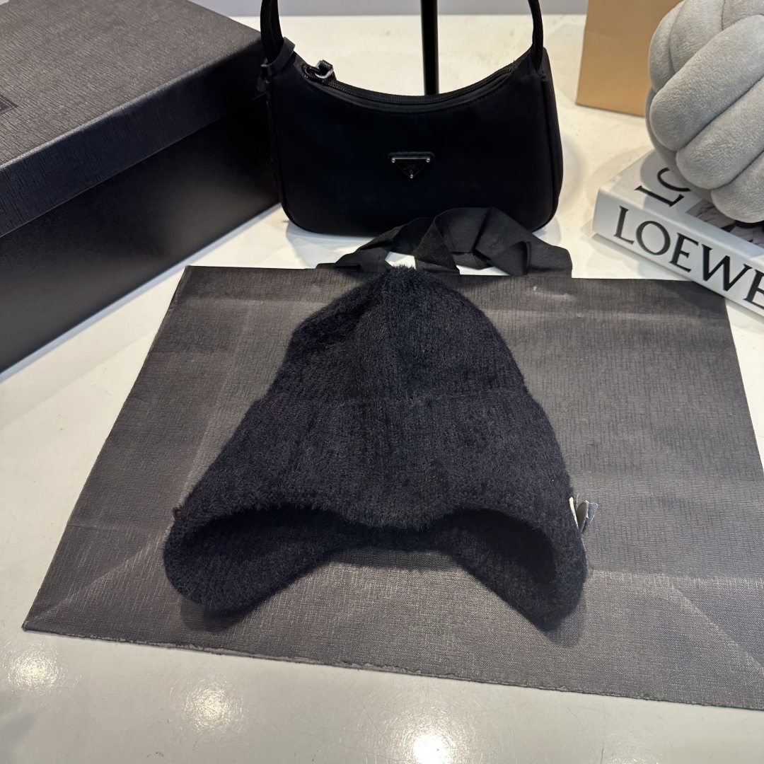 Louis Vuitton Earflap Beanie black