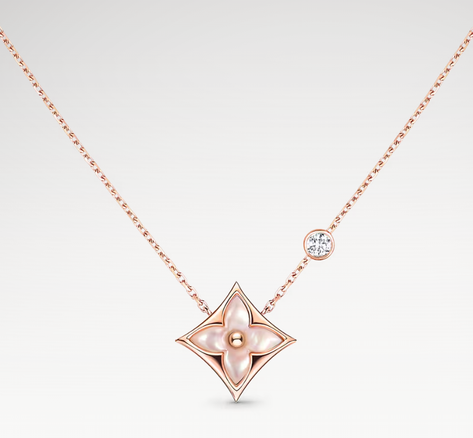 LOUIS VUITTON Q93612 Color Blossom BB Star Pendant, Pink Gold, Pink Mother-Of-Pearl And Diamond