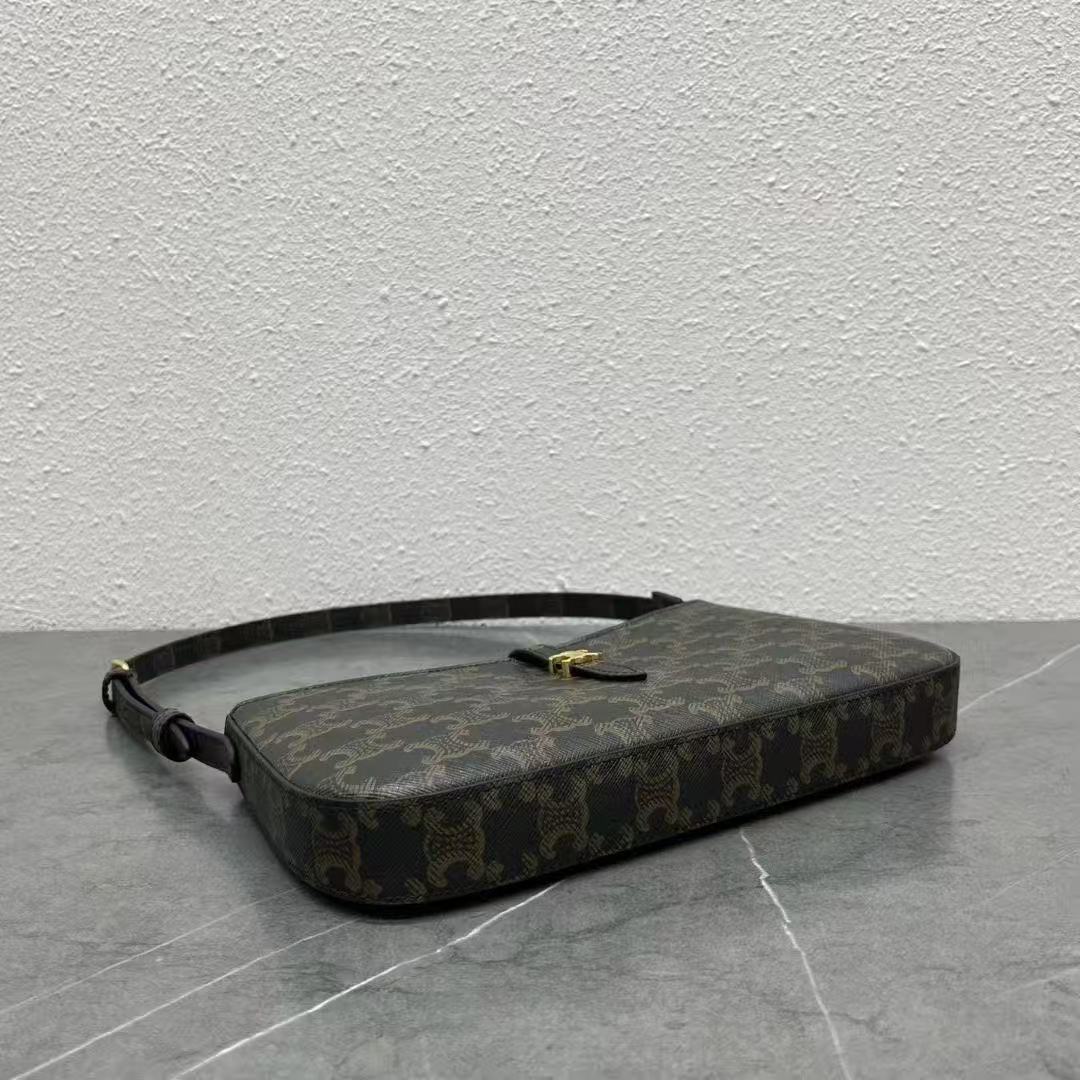 CELINE TINA SHOULDER BAG IN Triomphe canvas
