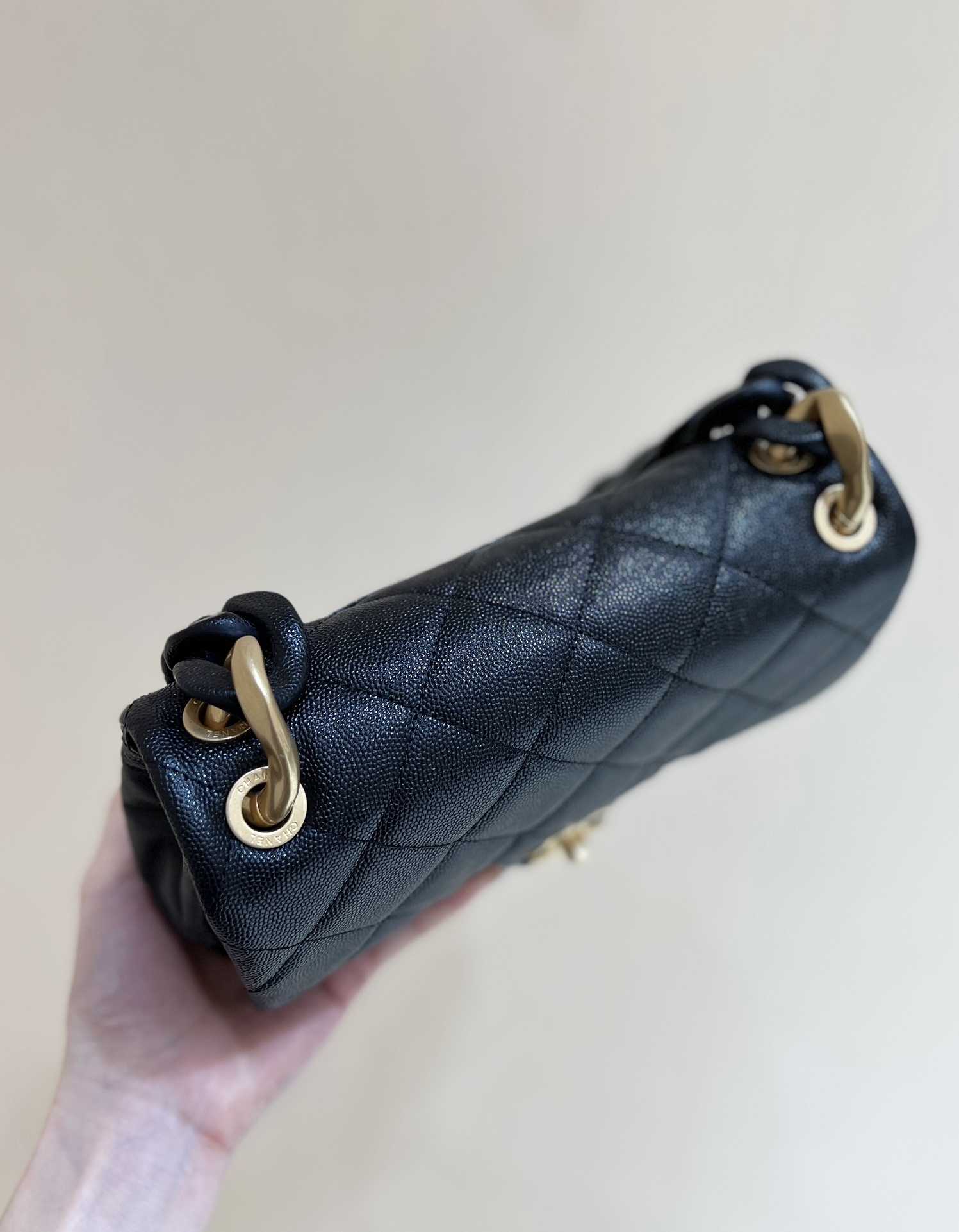 CHANEL 24P CF Bag in Caviar Calfskin with Bold Chain