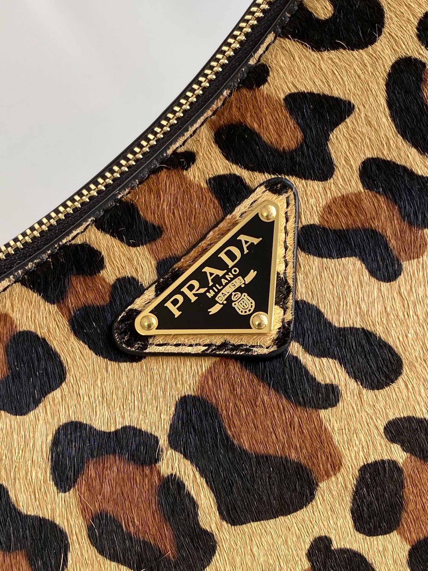 Prada Aimée large leather shoulder bag Leopard Print
