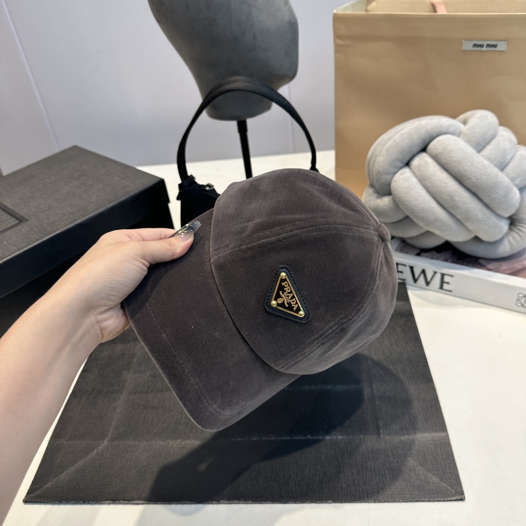 Prada Velvet Baseball Cap