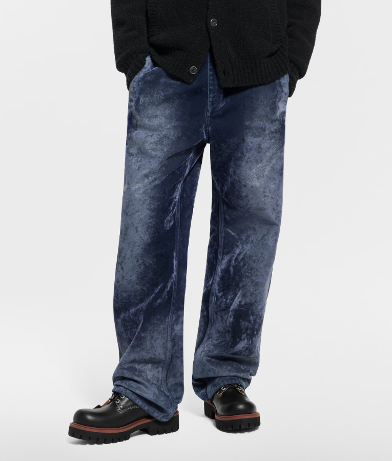 LOUIS VUITTON 1AJBKA Velvet Denim Pants With Monogram Details