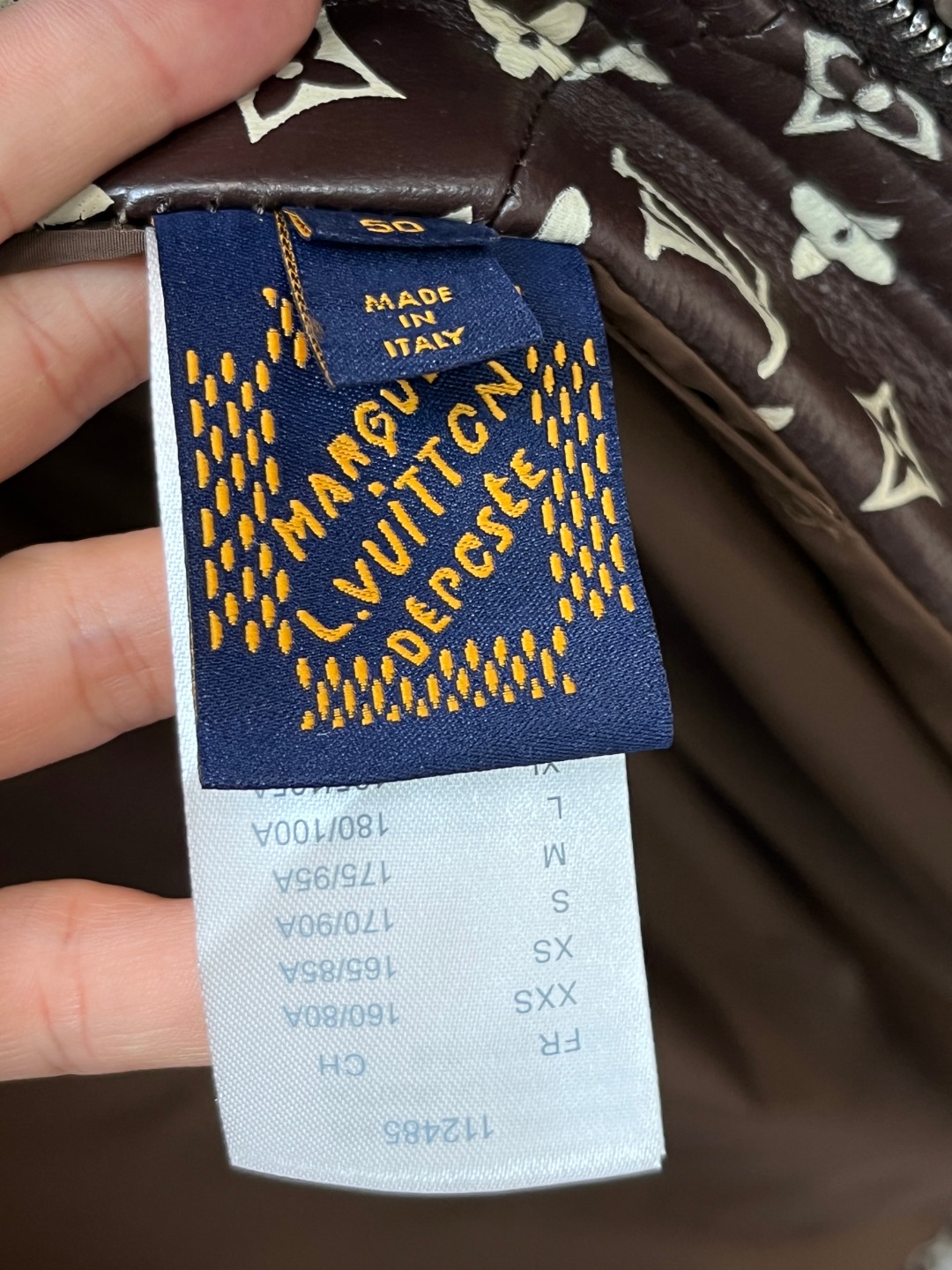 LV 1AIMZ0 Monogram Leather Parkaleopard