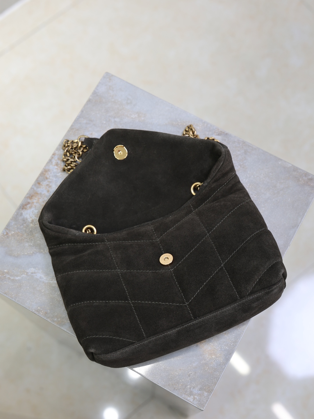 YSL Toy PUFFER in suede