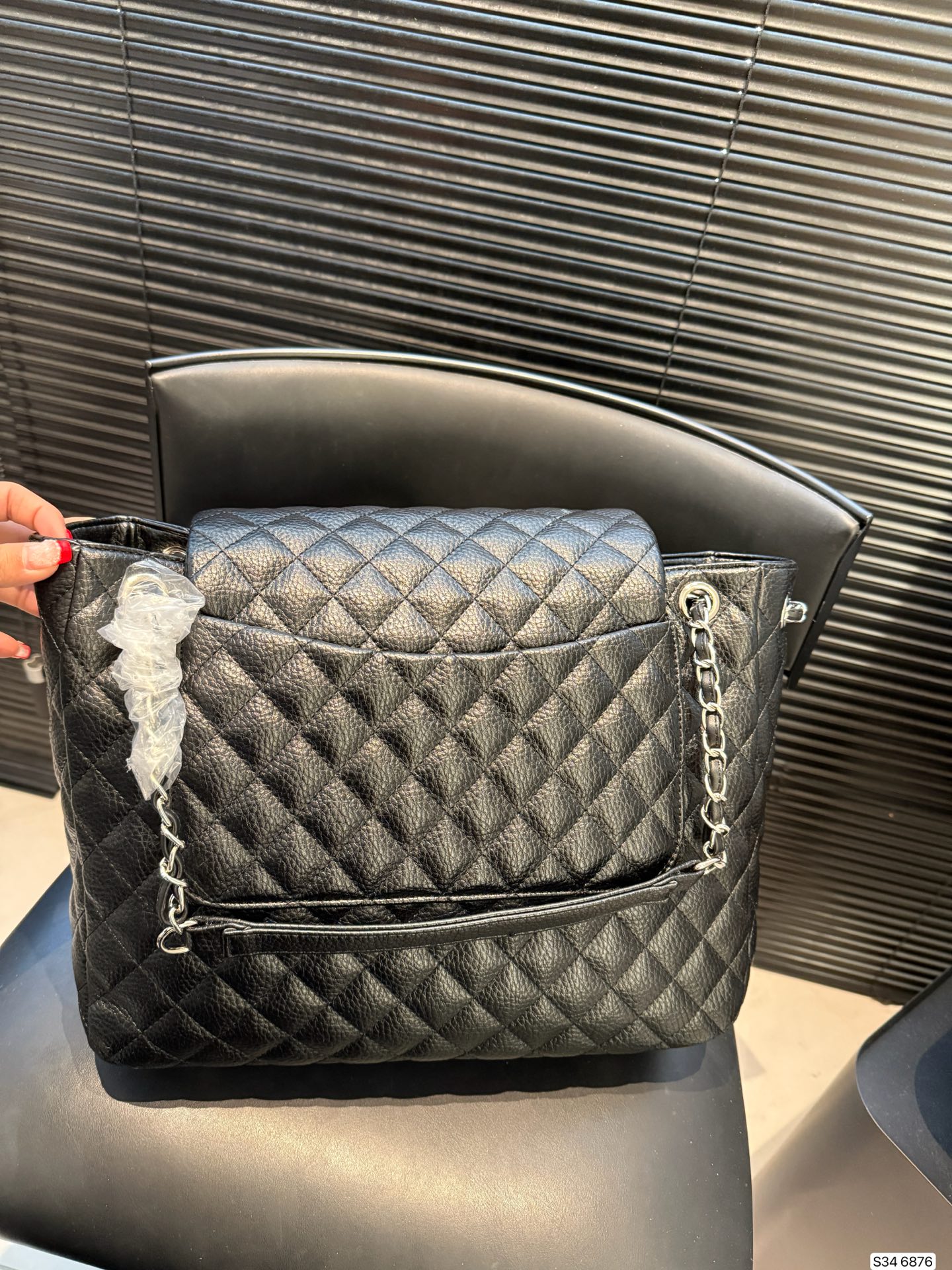 Chanel Black & Silver Large Pocket Tote