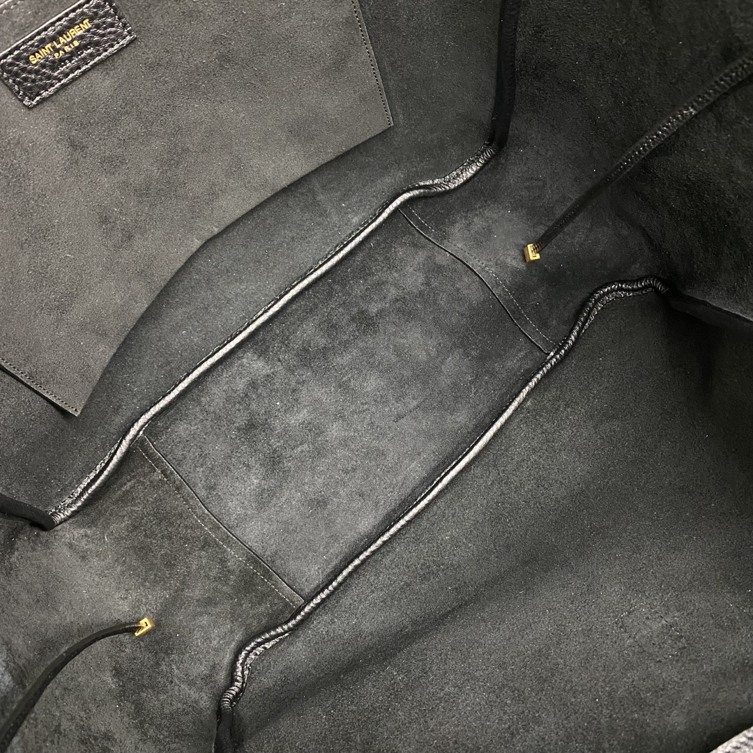 YSL LE 5 À 7 bea in grained leather-Black