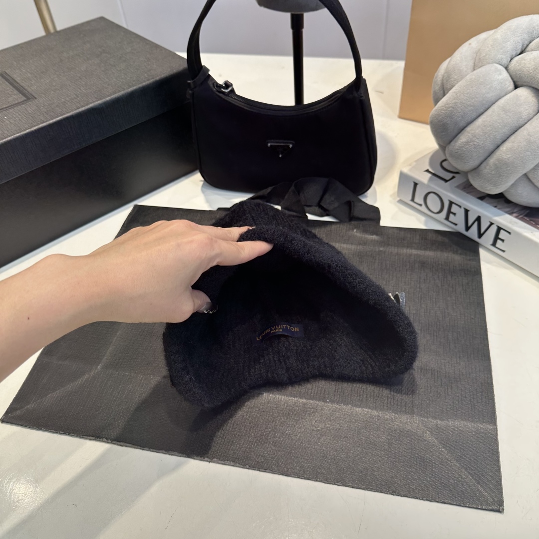 Louis Vuitton Earflap Beanie black