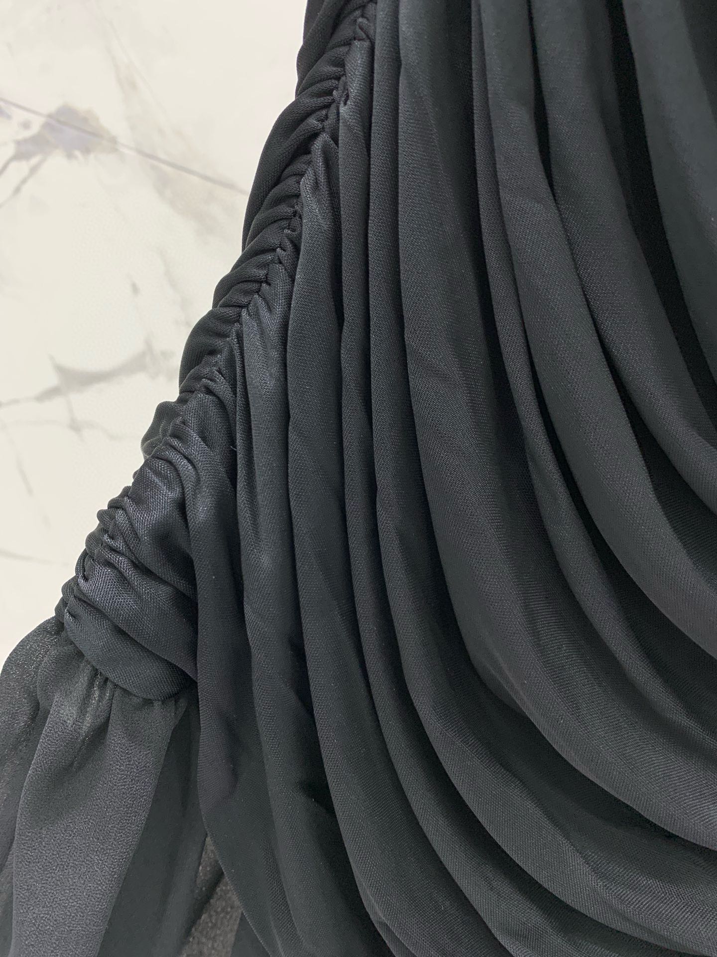 SAINT LAURENT Pleated Acetate Knit Midi Skirt