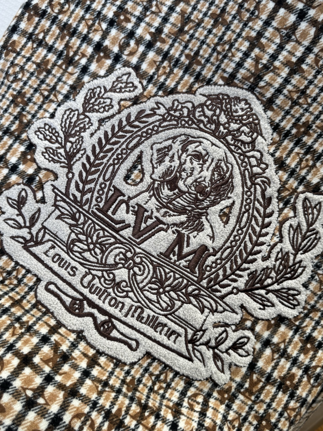 LOUIS VUITTON Beaded Monogram Embroidered Baseball Jacket