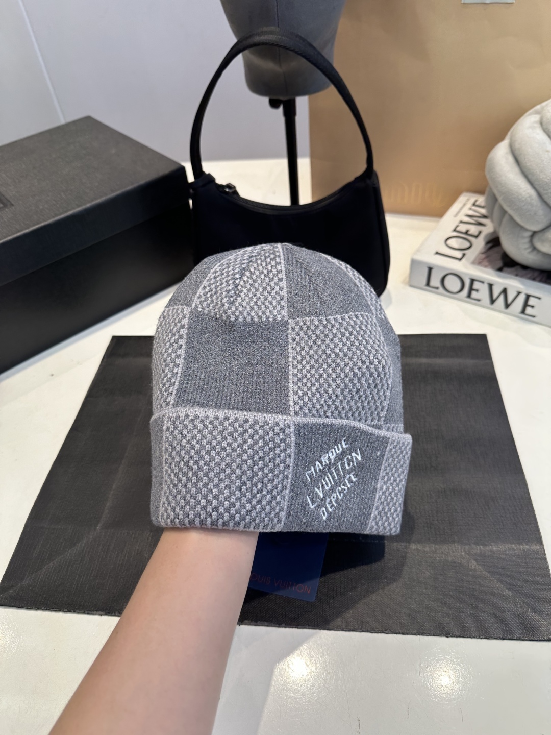 Louis Vuitton Damier Heritage Beanie Dark Grey