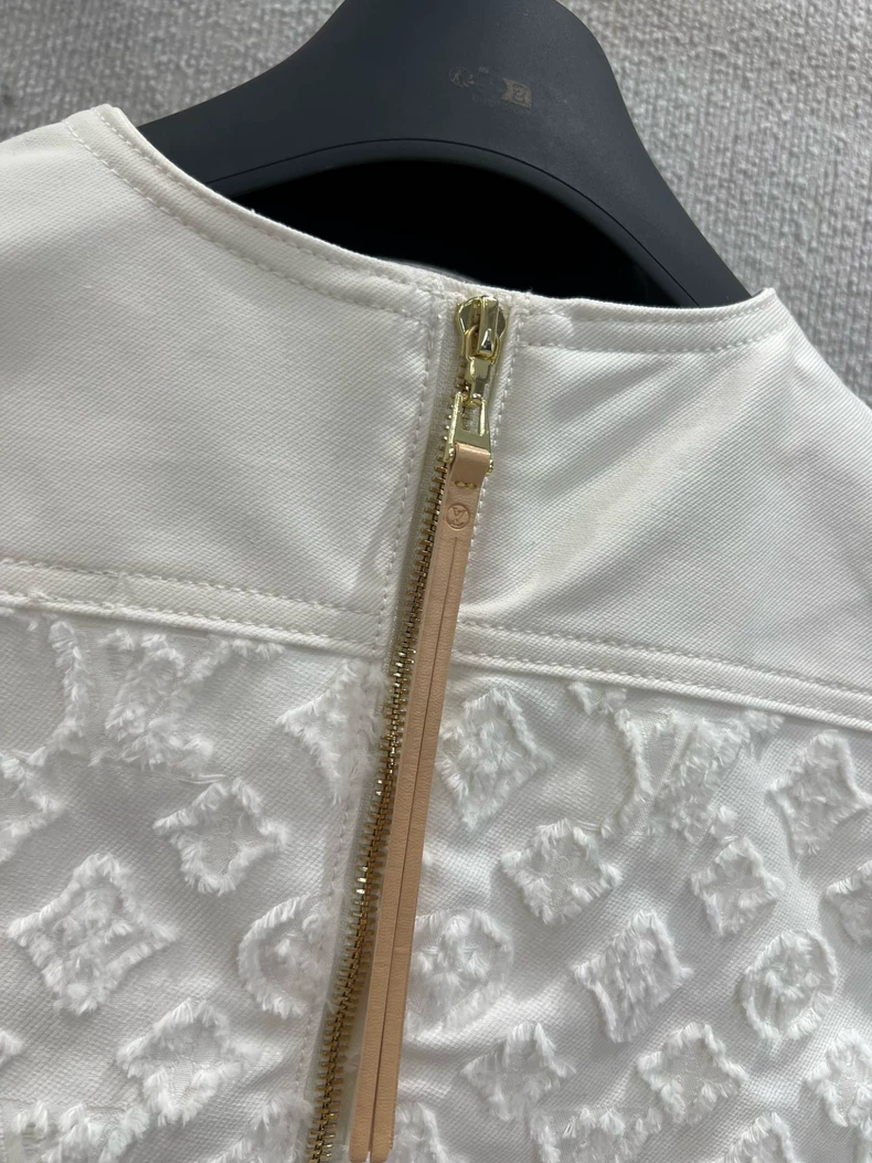 LOUIS VUITTON 1AHHXI Monogram Fil Coupé Denim Dress