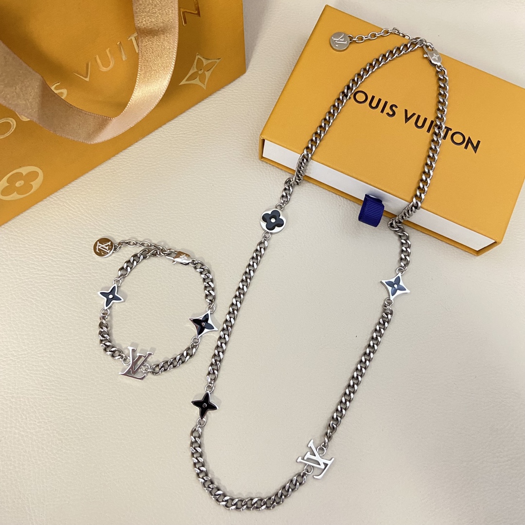 Louis Vuitton Enamel Bracelet and Necklace Set