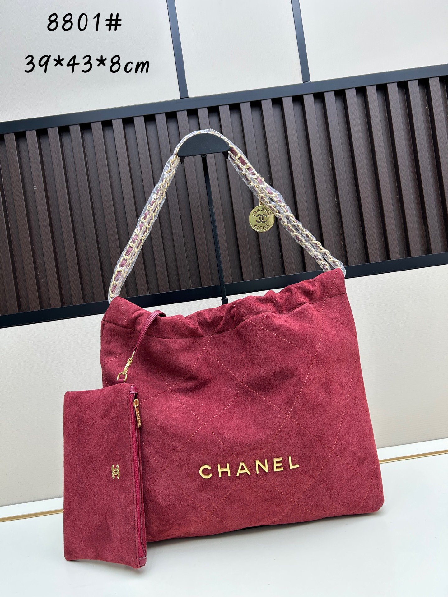 Chanel 22 Bag in Suede with Gold-Tone Hardware