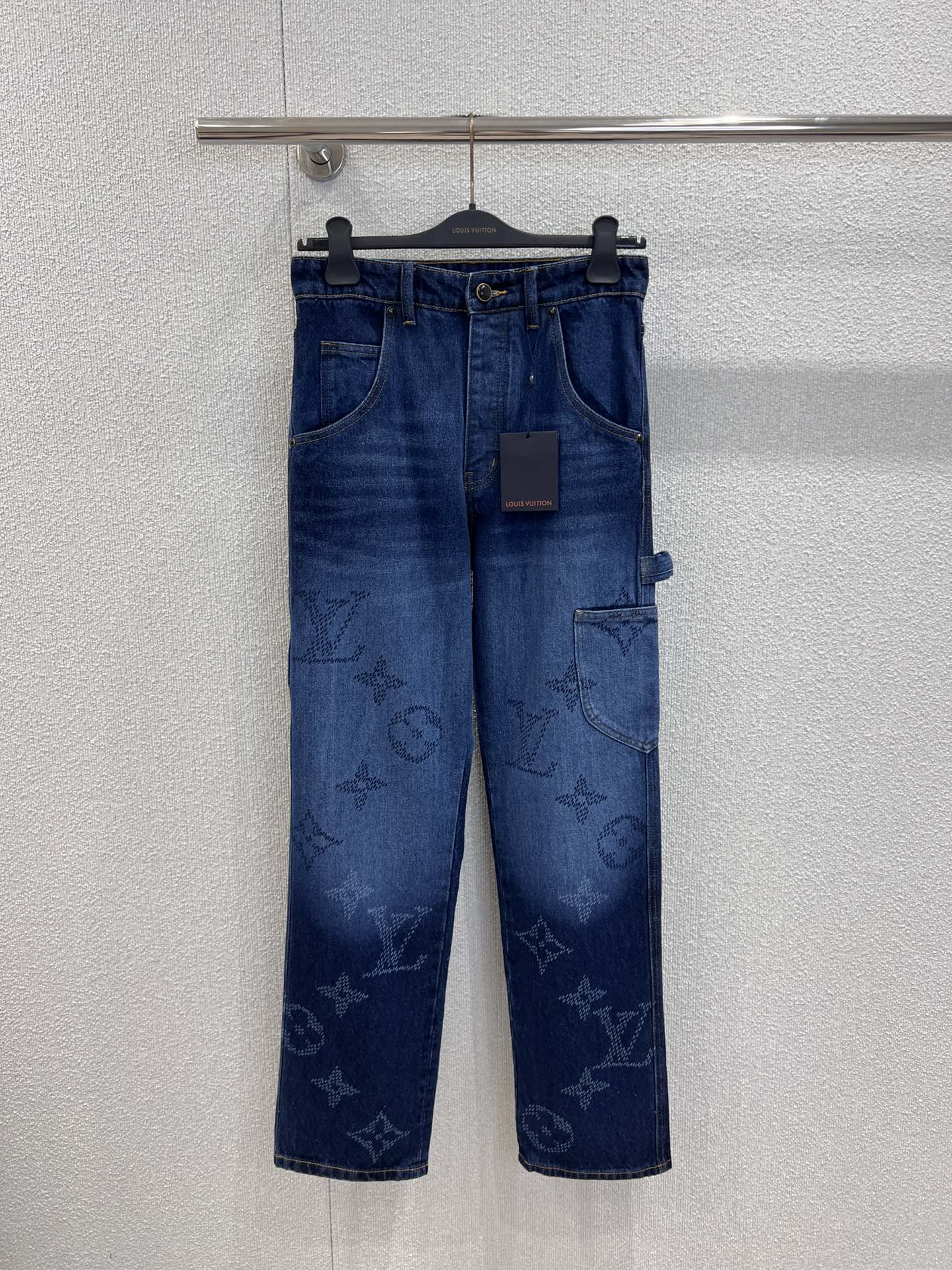 LOUIS VUITTON 1AIJUG Monogram Denim Workwear Pants
