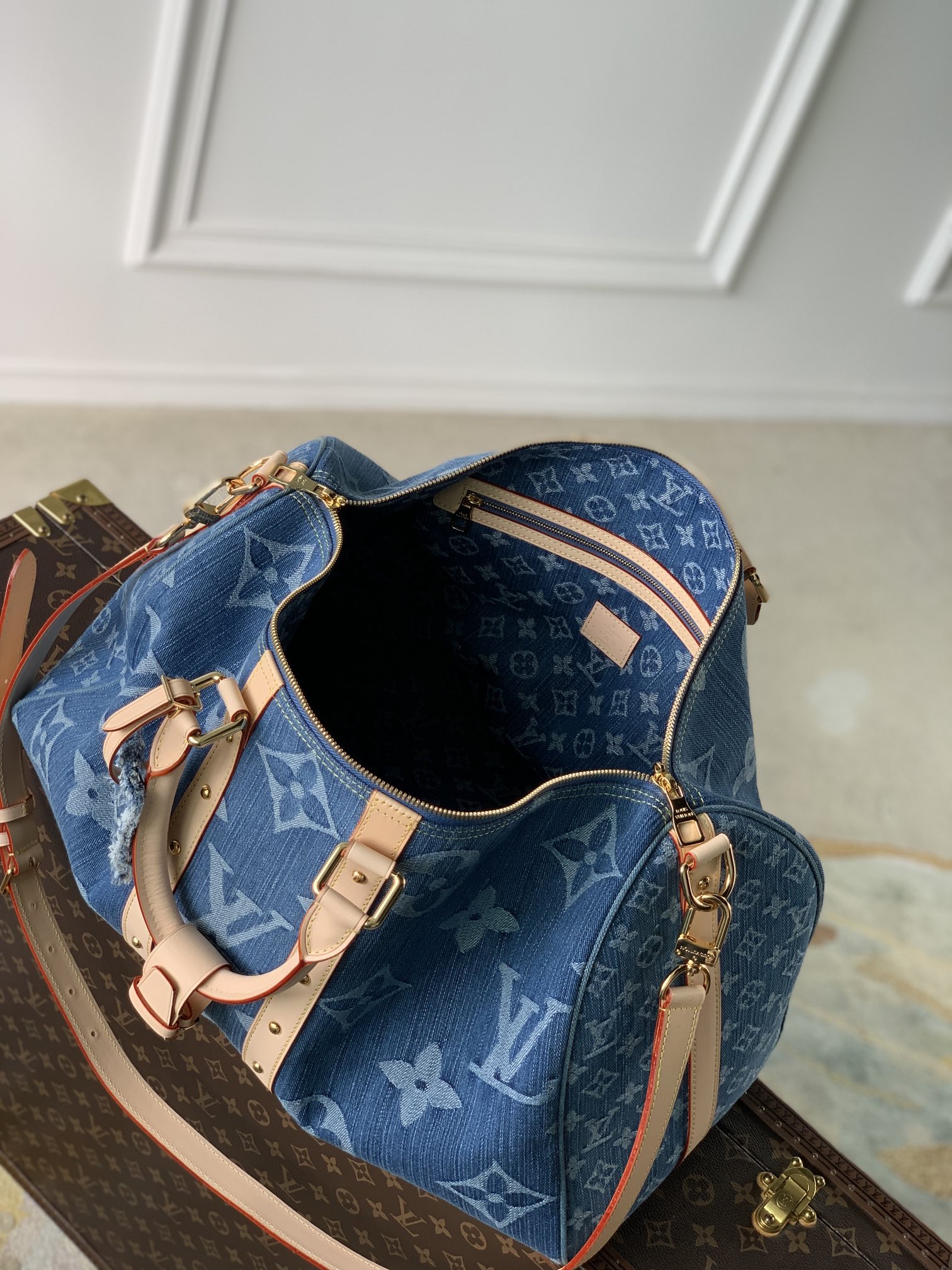 Louis Vuitton M24315 Keepall Bandoulière 45 Denim Blue