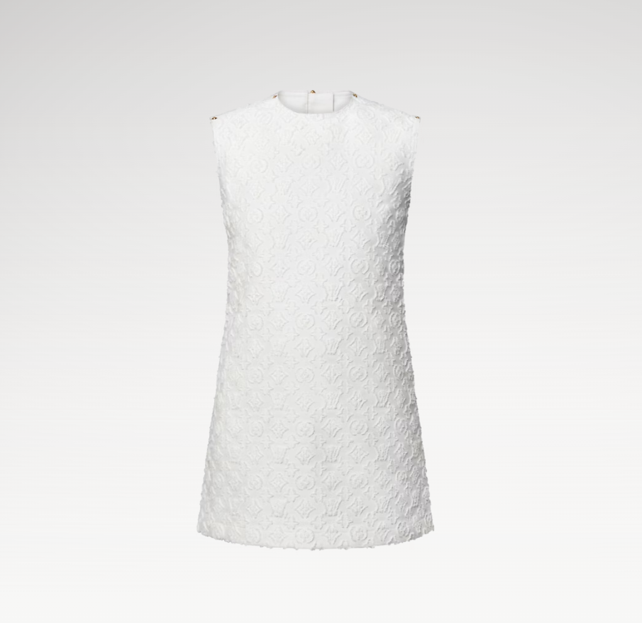 LOUIS VUITTON 1AHHXI Monogram Fil Coupé Denim Dress