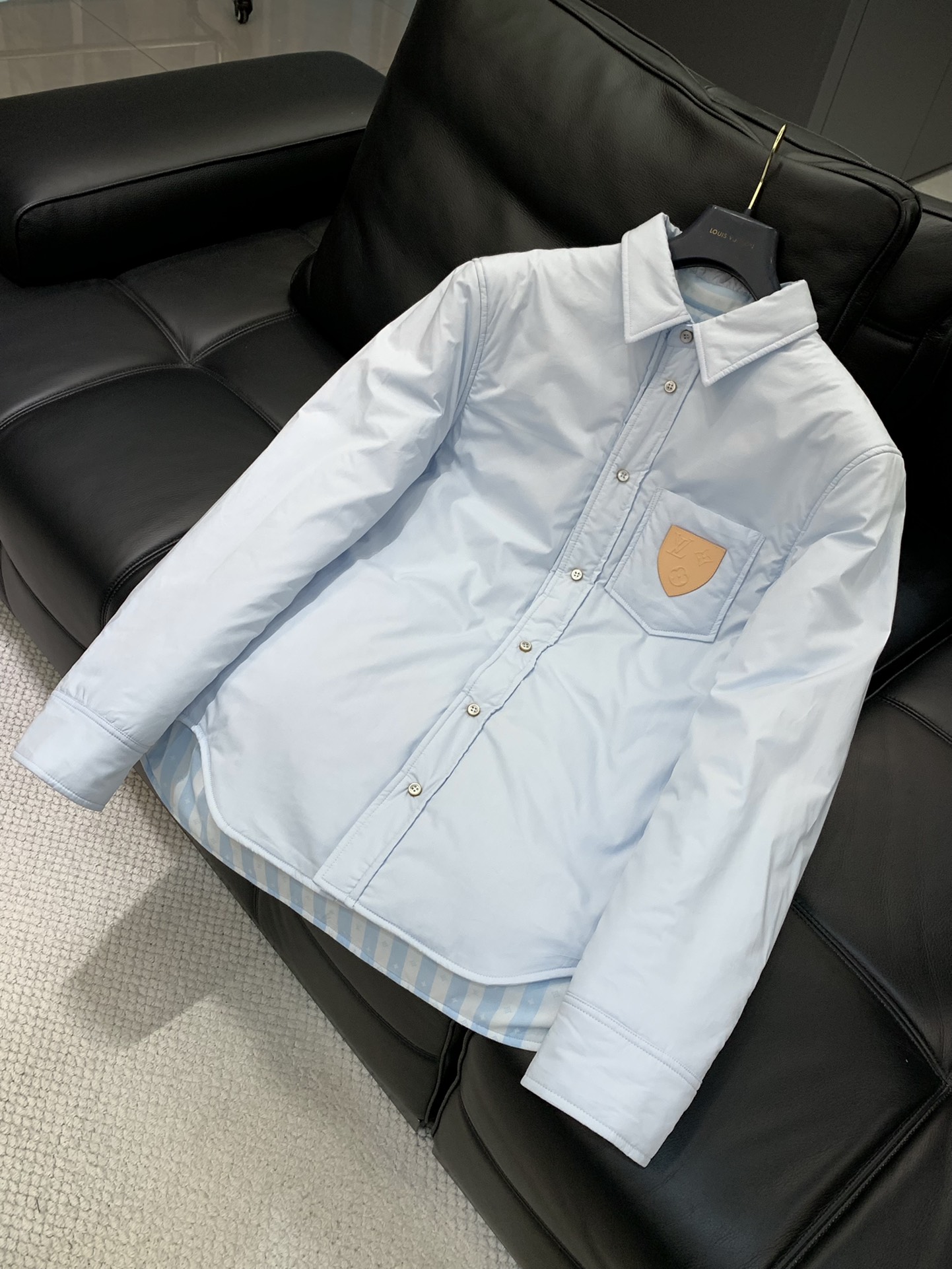LV 1AJBES Reversible Padded Long-Sleeved Overshirt