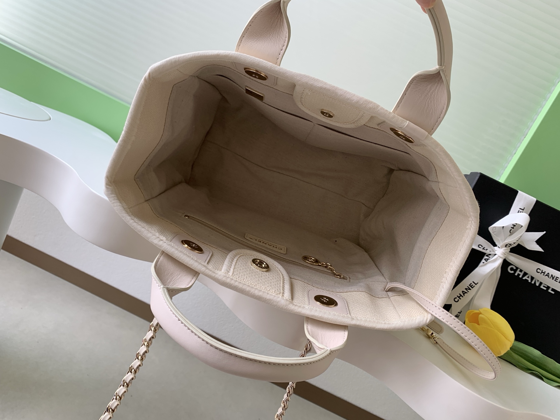 Chanel Deauville Canvas Cream