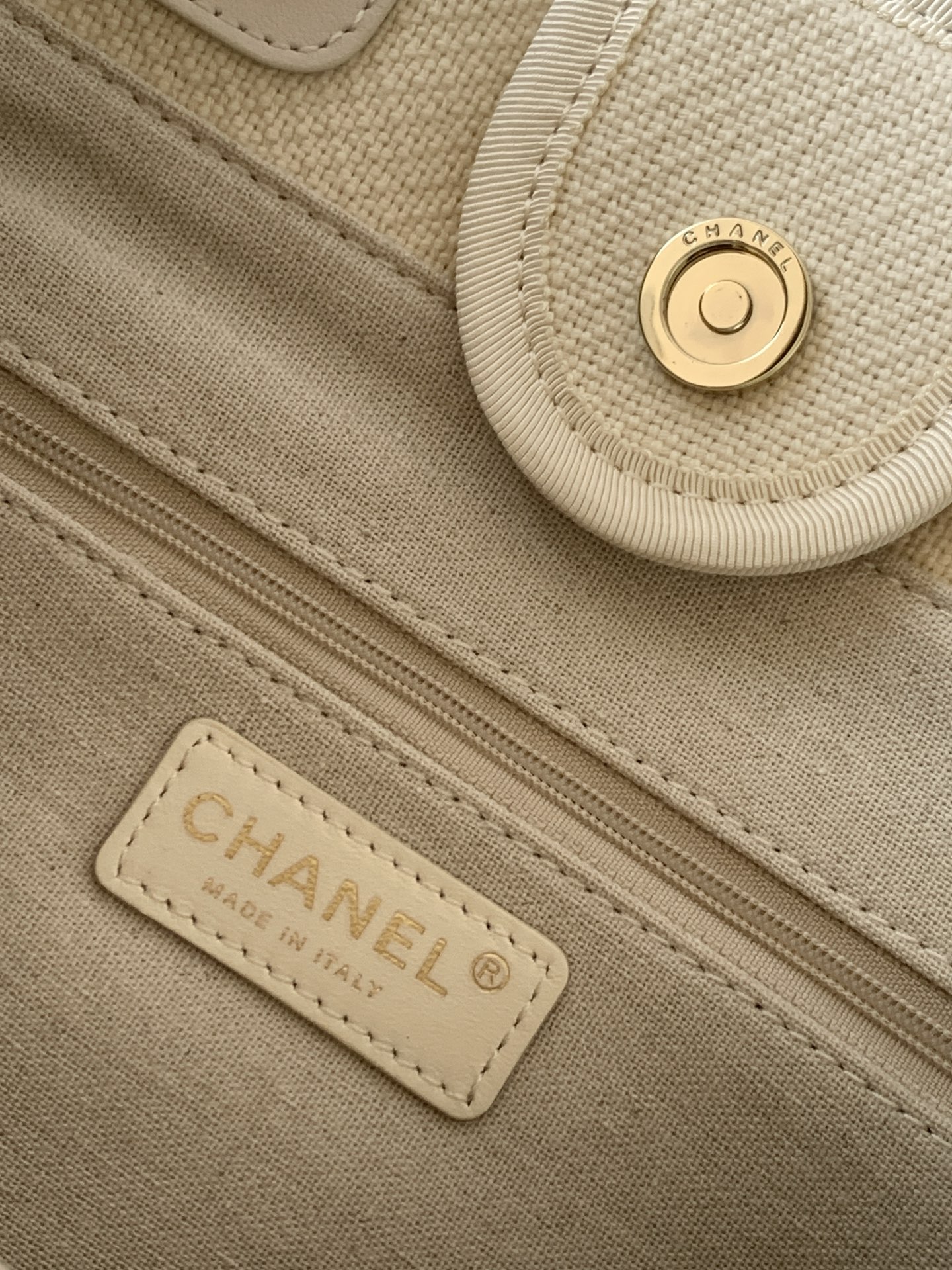 Chanel Deauville Canvas Cream