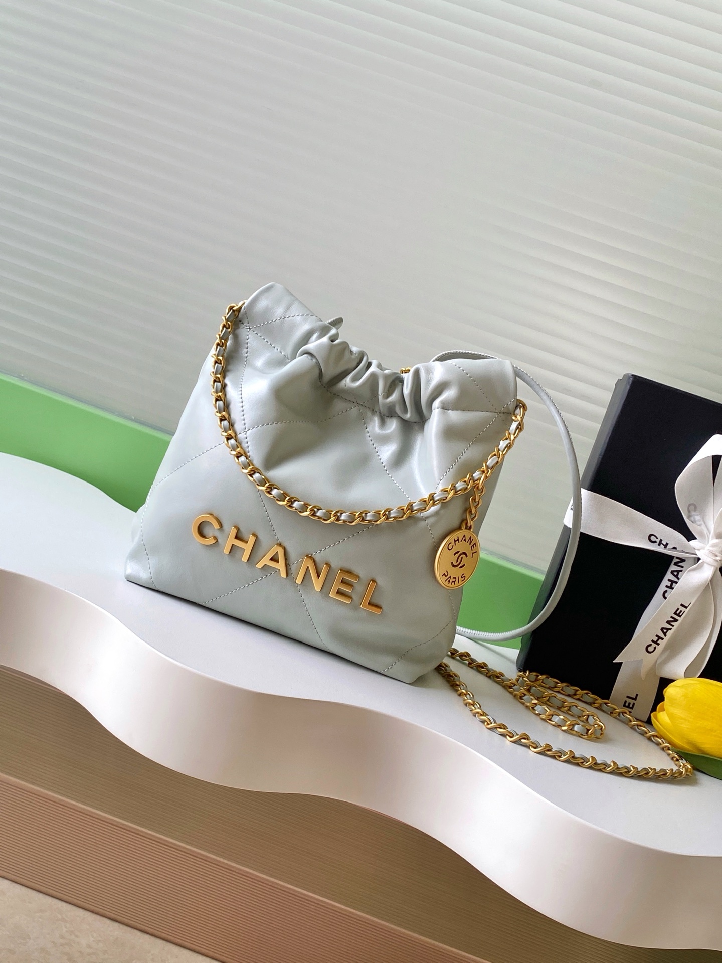 Chanel Small 22 Tote - Light Blue