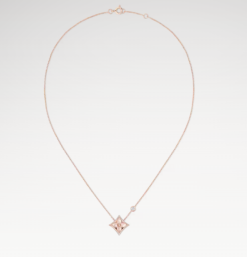 LOUIS VUITTON Q93612 Color Blossom BB Star Pendant, Pink Gold, Pink Mother-Of-Pearl And Diamond