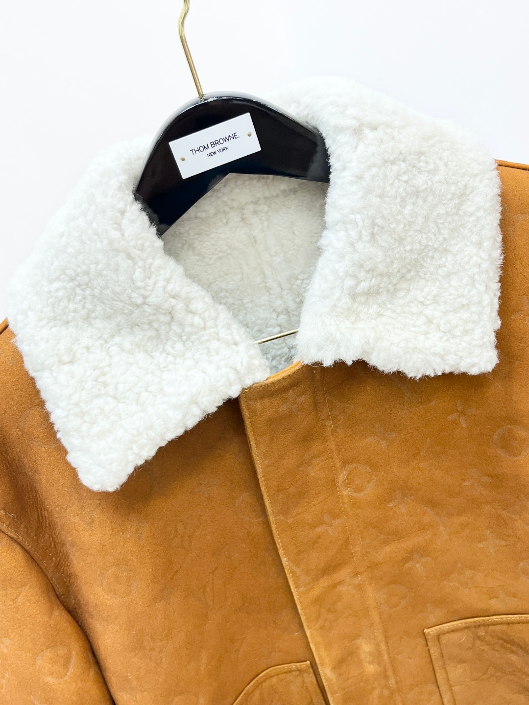 Louis Vuitton Shearling Embossed Monogram Leather Jacket