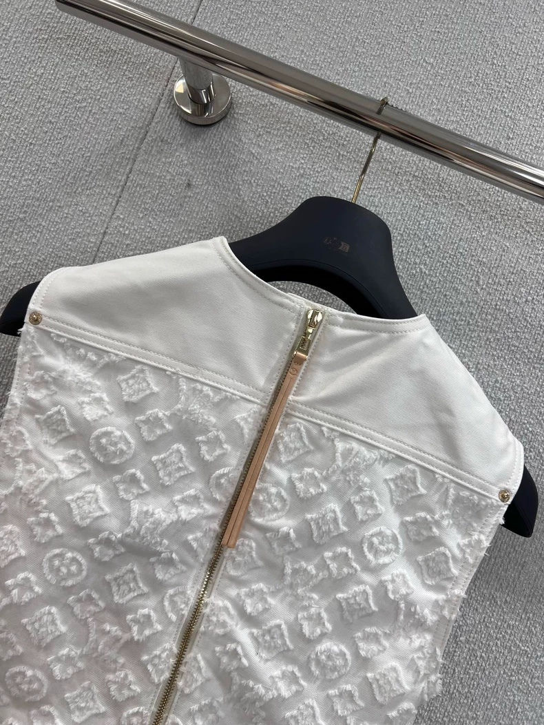 LOUIS VUITTON 1AHHXI Monogram Fil Coupé Denim Dress