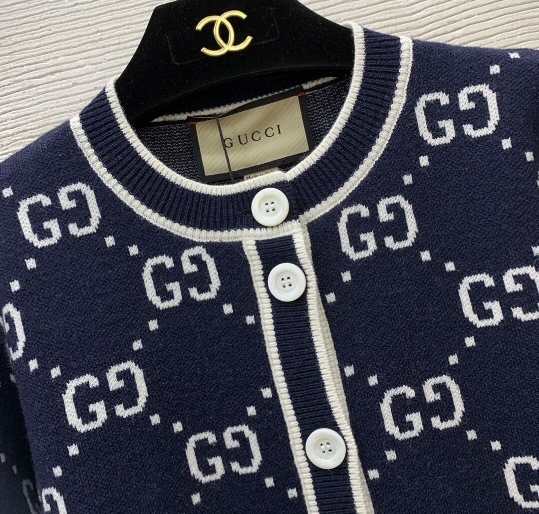 Gucci Wool Knit Cardigan Top