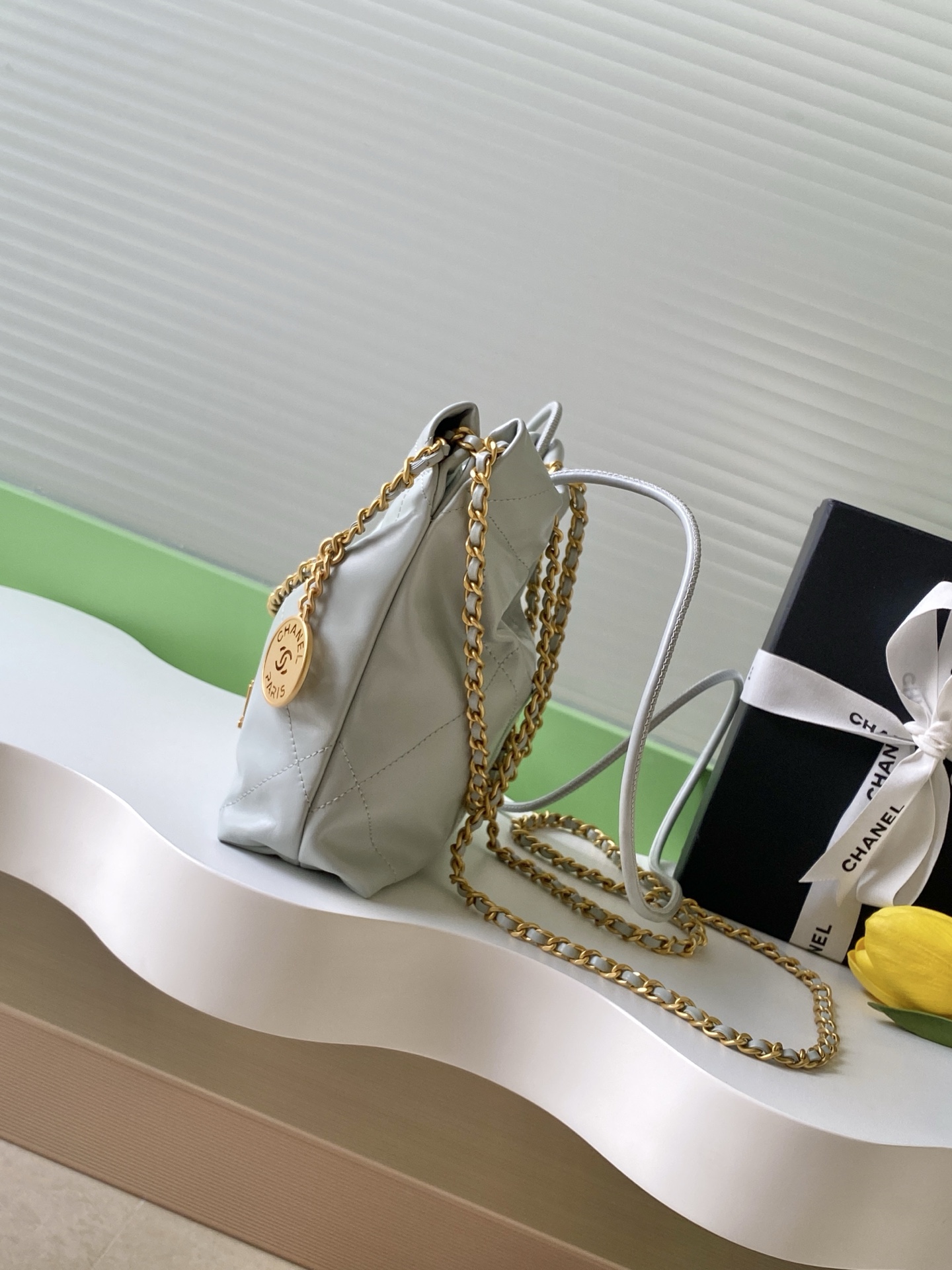 Chanel Small 22 Tote - Light Blue